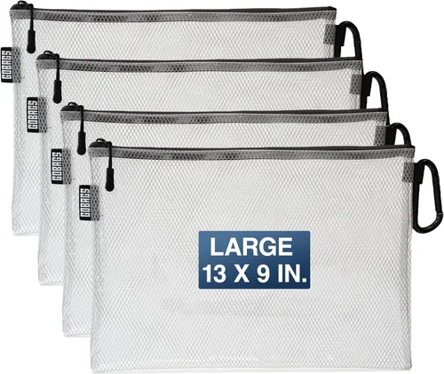 Miniatura 9 de GOBAGS Air Production Bolsa Mediana Transparente con Cremallera (Paquete de 4) – Organizador de Cables y Bolsa de Equipo de Viaje para Electrónicos