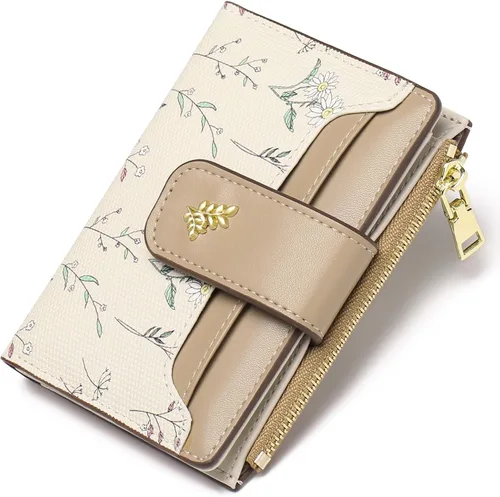 Miniatura 18 de GAEKEAO Billeteras pequeñas para mujer, con bloqueo RFID, de cuero, plegable, con cremallera, bolsillo para tarjetas de crédito, con ventana