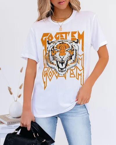 Miniatura 4 de Camisetas gráficas para mujer, de manga corta y cuello redondo, para el verano