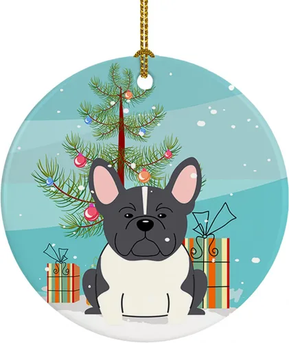 Miniatura 103 de Caroline's Treasures Adorno de cerámica para árbol de Navidad, Laika Spitz de Siberia Occidental, decoración colgante para árbol de Navidad