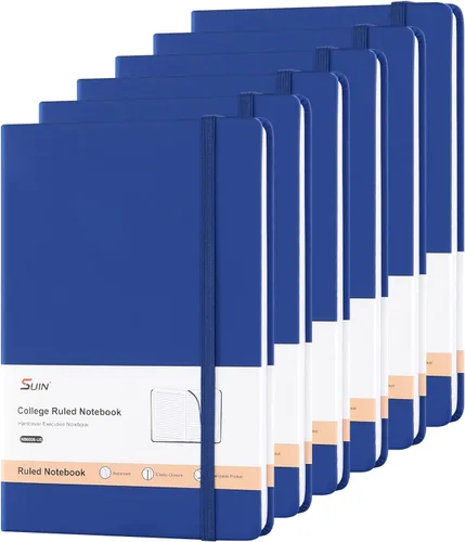 Miniatura 17 de SUIN Cuadernos de diario de tapa dura, cuadernos de diario rayados A5 para escribir de 200 páginas, 8.2 x 5.5 pulgadas, cuadernos clásicos rayados