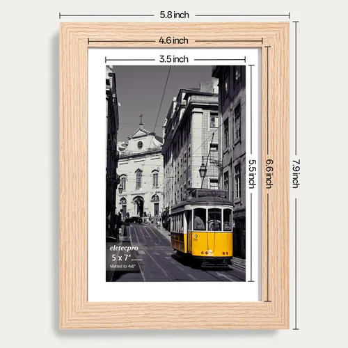 Miniatura 3 de eletecpro - Juego de 10 marcos de fotos de 5 x 7 pulgadas, collage de marcos de fotos para decoración de pared, muestra fotos de 4 x 6
