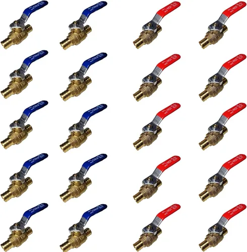 Miniatura 9 de XFITTING Válvula de bola Pex de 10 piezas de 3/4" caliente y fría, 24-2-3&4 = 10X