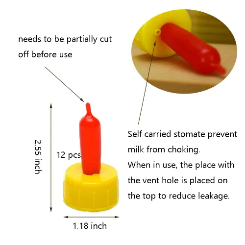 Miniatura 3 de Juego de pezón y biberones de cabra, 12 piezas de bebida de leche para animales pequeños, 2 piezas de 13.5 fl oz, kit de biberón de cordero