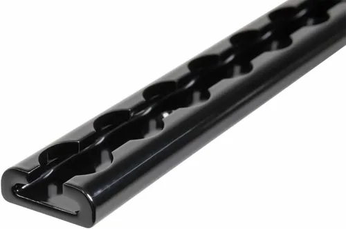 Miniatura 4 de Mytee Products - Sistema de amarre con riel en L de aluminio de alta resistencia de 4 pies con recubrimiento de polvo negro (4) y perno con anillo