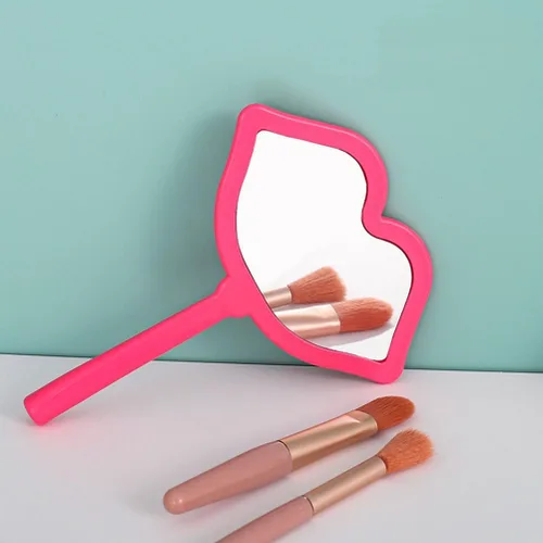 Miniatura 3 de Beavorty Espejo de maquillaje de viaje, 7 piezas, espejos cosméticos de mano, espejo de maquillaje en forma de labio, espejo de escritorio