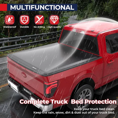 Miniatura 4 de MOSTPLUS - Cubierta de vinilo suave enrollable para caja corta para camioneta Ford F-150 2009-2020 en la parte superior (caja de 5.5 pies)