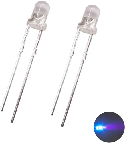 F3 Ultra brillante 3MM agua redonda verde claro/amarillo/azul/blanco/rojo/UV 395nm lámpara de luz LED diodo emisor (UV 395nm 100pcs)