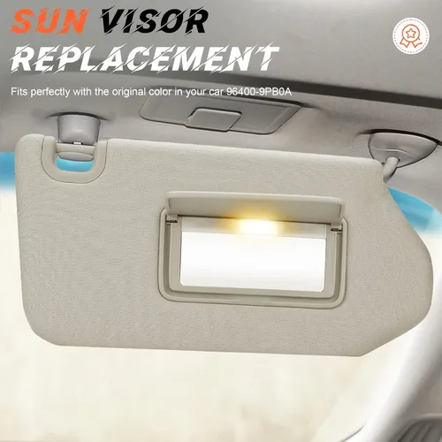 Miniatura 3 de Reemplazo de visera solar lateral derecha para pasajero beige compatible con Nissan Pathfinder 2013-2018, Infiniti QX60 2014-2017, Infiniti JX35