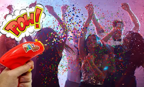 Miniatura 4 de JA-RU Poppers de confeti para niños (paquete de 6) coloridos disparadores de confeti, pistola de confeti, recuerdos de fiesta para revelación