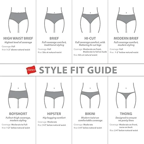 Miniatura 6 de Hanes Womens Stretch Panties Moisture-Wicking Cotton Underwear 10-Pack Colors May Vary