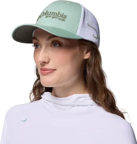Miniatura 325 de Columbia - Gorra de malla con bandera con árboles unisex para adultos, corona alta