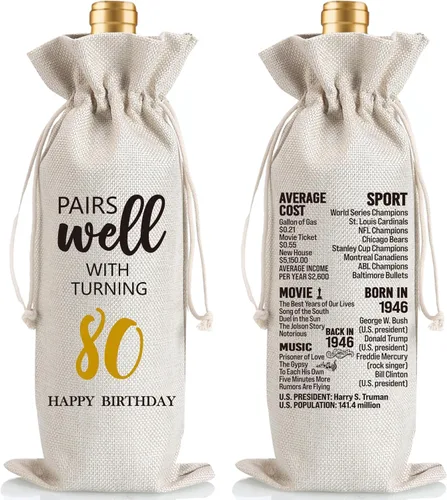 Miniatura 10 de Ideas de regalo de cumpleaños 60 para mujeres y hombres, decoración de fiesta de cumpleaños de 60 años, regalos de bolsa de vino, decoración