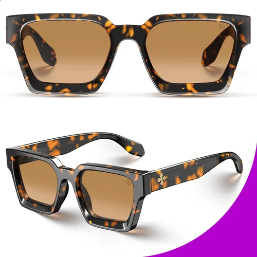 Miniatura 55 de VISOONE Moda 100% UV400 Protección Rectángulo TR90 Y2K Gafas de sol Accesorios para Mujeres Hombres RIVER, Carne de suelo/Gris Rosa