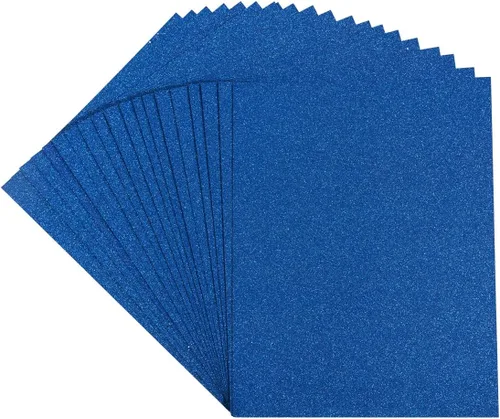 20 hojas de cartulina de papel grueso con purpurina en blanco para cumpleaños, suministros de fiesta de boda, tarjetas de invitación, 8.5 x 11 Azul