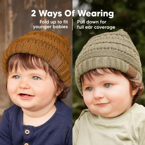 Miniatura 120 de KeaBabies 3-Pack Baby Beanies for Boys, Girls - Stretchy Knit Baby Hats, Cute Newborn
