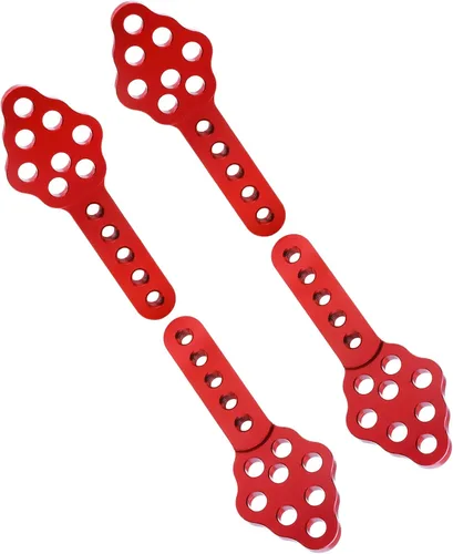 Miniatura 5 de 2 pares de soportes de amortiguador de coche RC CNC metal ajustable altura ángulo soporte para Axial SCX10 90046 D90 D110 1:10th RC Crawler Car Rojo