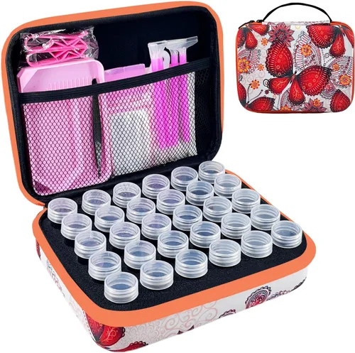 Miniatura 13 de LIRUNQIU Contenedores de almacenamiento de pintura con diamantes, caja de almacenamiento de accesorios y herramientas de arte con diamantes de 120