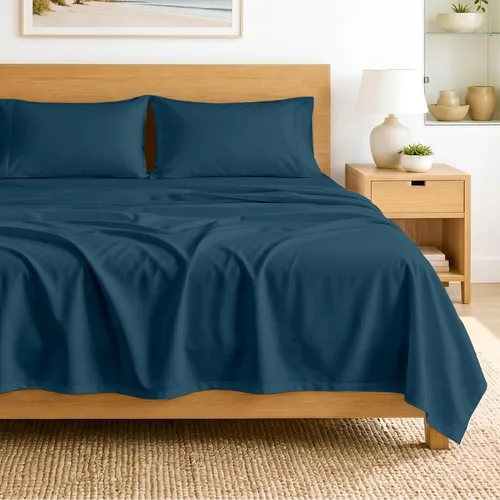 Miniatura 30 de SGI bedding Sábanas de Algodón Egipcio 100% Tamaño Full XL – Juego de Sábanas de 600 Hilos, Suaves, Frescas, Bolsillo Profundo de 16", Ropa de Cama