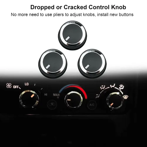 Miniatura 4 de 84141127 Perilla de control de temperatura CA para Chevrolet Express 2008-2021, apto para GMC Savana 2008-2017, 84793085 3 piezas