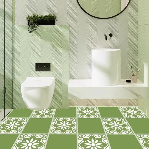 Miniatura 5 de Plantillas grandes para piso, paquete de 2 plantillas de 12 x 12 pulgadas con patrón mexicano Talavera reutilizables, plantillas de pared