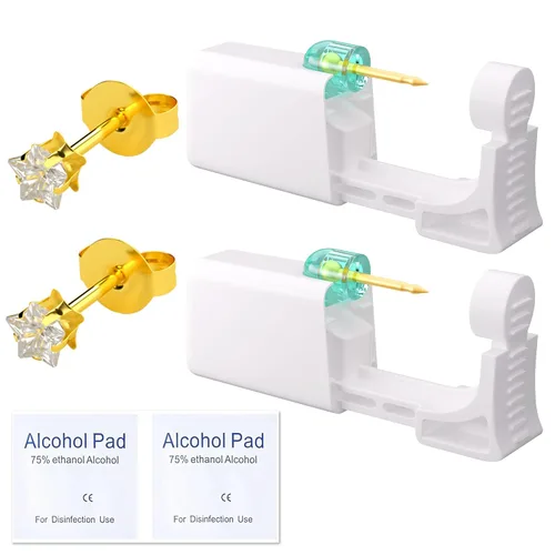 Miniatura 22 de Kit de perforación de orejas YINPAD - Pistola de perforación desechable cargada previamente con clavos de diferentes estilos de 5MM, kit