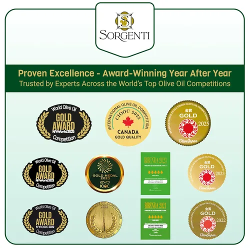 Miniatura 5 de Laudemio Sorgenti, Aceite de Oliva Extra Virgen Rico en Polifenoles de la Toscana +650 mg/kg, Cosecha Temprana Fresca 2024-2025, Premio de Oro