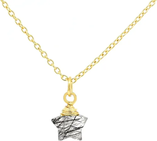 Miniatura 11 de Collar con colgante de estrella chapada en oro de 14 quilates, hecho a mano, hipoalergénico, pequeña estrella envuelta en alambre con cadena