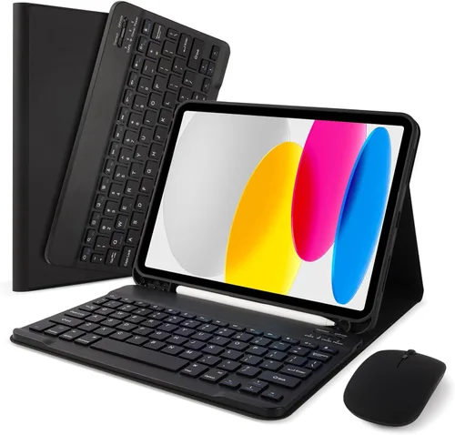 Miniatura 9 de SOPPY Funda con teclado Bluetooth y mouse para iPad de 11ª generación (A16) de 11 pulgadas 2025, 10ª generación de 10.9 pulgadas 2022, funda Azul