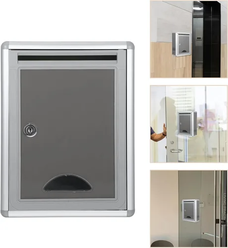 Miniatura 8 de Buzón de correo con cerradura de llave, montaje en pared, buzón de metal, caja de seguridad para sobres de dinero, tarjetas, tamaño pequeño
