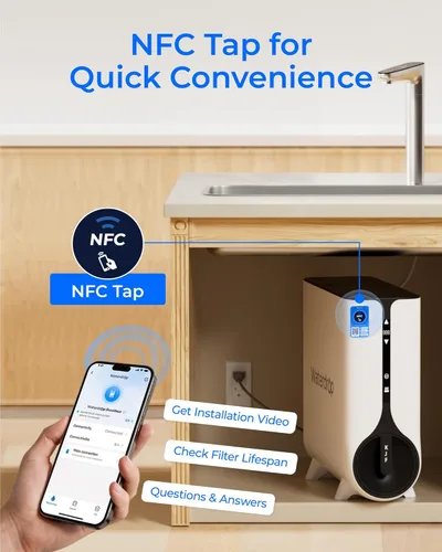 Miniatura 9 de Waterdrop Sistema de ósmosis inversa KJ600, dispensador instantáneo de agua caliente, 600 GPD, reduce PFAS, sin tanque, 2:1 puro para drenar, debajo