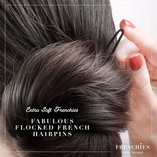 Miniatura 3 de Frenchies Horquilla de pelo French Twist, horquillas de pelo francés ultra suaves para mujeres, bodas, extensiones o peluca, 20 unidades, color negro