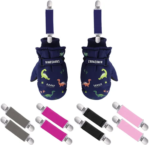 Miniatura 2 de UTTPLL Clips para guantes de acero inoxidable, clips para guantes para niños, bebés, niños y niñas de invierno, clips elásticos para guantes