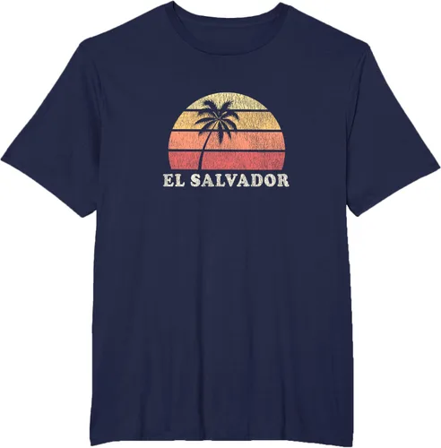 Miniatura 59 de El Salvador Vintage 70s Retro Throwback Design Camiseta, Azul