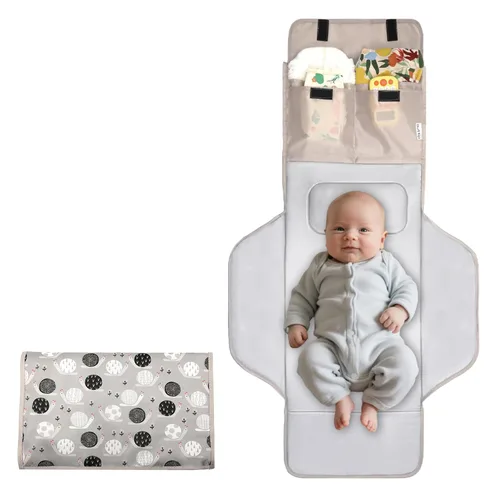 Miniatura 9 de Cambiador de pañales para niños pequeños, extra largo, grande, ligero, de 31 x 24.2 pulgadas, diseño lindo de 1 a 36 meses, plegable, cambiador