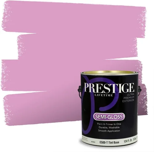 Miniatura 77 de Prestige Paints E100-T-SW6591 Pintura exterior e imprimación en uno, 1 galón, plano, combinación comparable de Sherwin Williams Amaryllis, 1 galón