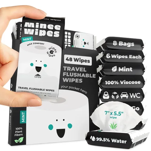 Impossibly Compact - Toallitas desechables de viaje, 99.5% de agua y aloe, seguras para pieles sensibles, esenciales de viaje para adultos, niños y