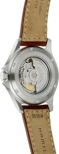 Miniatura 2 de Hamilton H64455533 reloj automático de acero inoxidable, serie Khaki King, con correa de cuero marrón de hombre