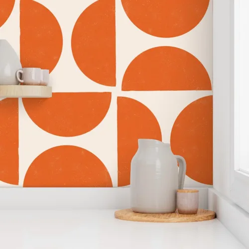 Miniatura 8 de Despegar y pegar papel tapiz Muestras - Mod Shapes Retro Geométrico Gran Escala Bold MCM Minimalismo Papel pintado personalizado extraíble por