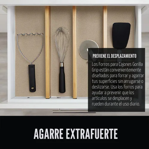 Miniatura 3 de GORILLA GRIP powerGRIP - Forro para estante de cajón y gabinete, agarre grueso y fuerte, forros no adhesivos que protegen armarios de cocina