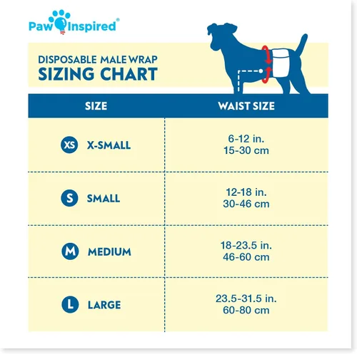 Miniatura 2 de Paw Inspired Envolturas para perros machos, pañales desechables para perros Bandas para el vientre para perros pequeños, medianos y grandes