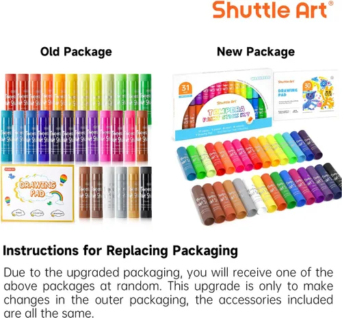 Miniatura 8 de Palos de pintura al temple de 30 colores sólidos para niños con 1 almohadilla de dibujo, secado súper rápido, no tóxico, funciona muy bien en papel