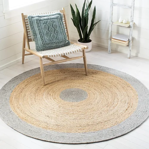Miniatura 26 de SAFAVIEH Braided Collection BRD910B - Alfombra redonda de yute reversible de 3 pies, color beige y natural, hecha a mano