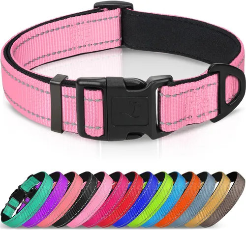 Miniatura 20 de Joytale - Collar reflectante para perro, collar de nailon transpirable con acolchado de neopreno suave para mascotas, ajustable para perros Verde