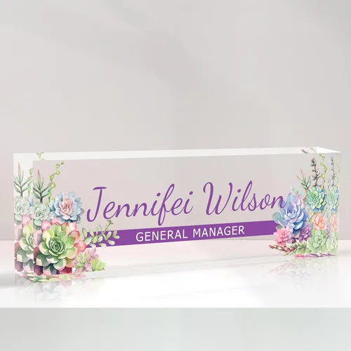 Miniatura 16 de Placa de nombre de escritorio personalizada, diamantes azules, regalo de decoración de oficina para profesores, jefes, empleados