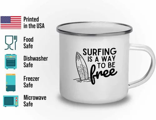 Miniatura 2 de Surfing Camper Taza 12oz – Surfing is free A – Surfing is free A – Surfing Enthusiast Gifts Water Sport Surfboard Athletics Hobby Beach Sea Windsurf