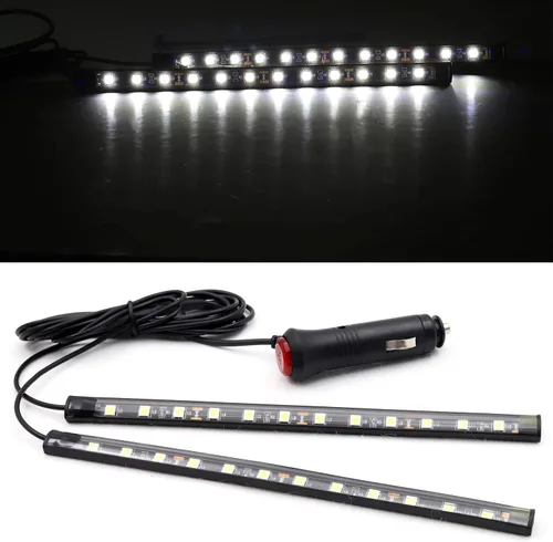 Miniatura 8 de Kit de iluminación ambiental para automóvil, 2 unidades, bajo brillo, con encendedor de cigarrillos, luces LED subterráneas de 12 V, luz