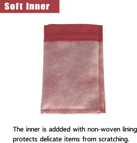 Miniatura 5 de 50 bolsas de regalo de arpillera de 5 x 7 pulgadas, bolsas de lino rojo con cordón de Navidad, bolsas de yute para joyas, bolsas de recuerdos