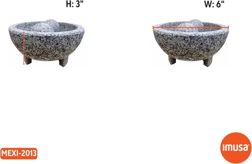 Miniatura 8 de IMUSA USA Granite Molcajete - Molinillo de especias de 6 pulgadas, color gris