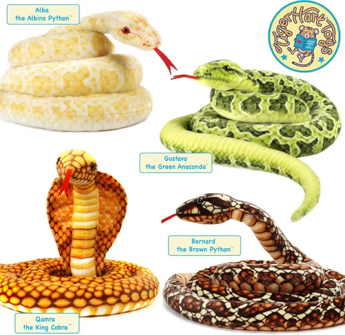 Miniatura 6 de TigerHart Bernard The Brown Python - Serpiente de peluche de 9 5 pies de largo